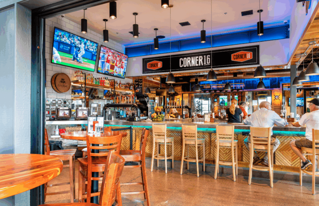 a shot of corner16, the bar, a popular brunch restiarant in east tennessee